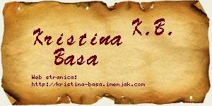 Kristina Baša vizit kartica